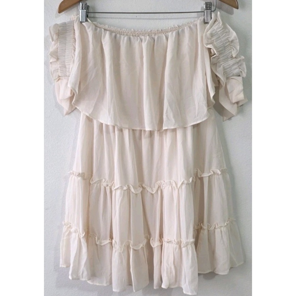 NWOT Anthropologie Mabel Rayna Mini Dress Sz M Bow Cap Sleeve Flowy Boho Fairy - Picture 9 of 13